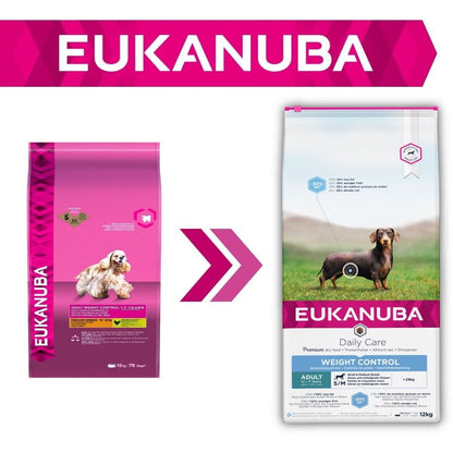 Eukanuba Adult Weight Control Medium Breed Dog Food with Chicken