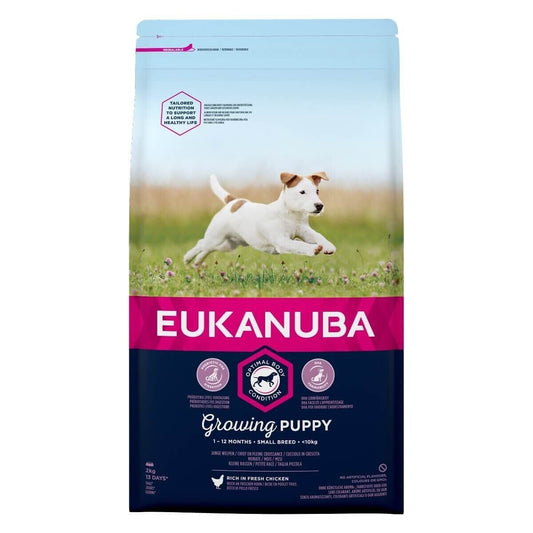 Eukanuba Growing Puppy Small Breed Dry Food with Fresh Chicken -  3kg