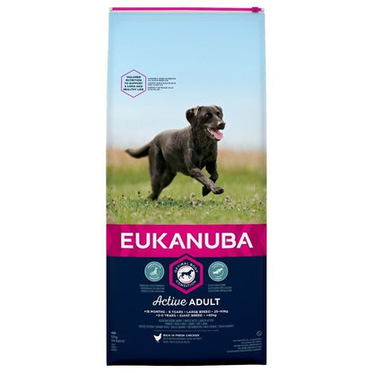 Eukanuba Large Breed Active Adult with Chicken Dry Dog Food - 12kg