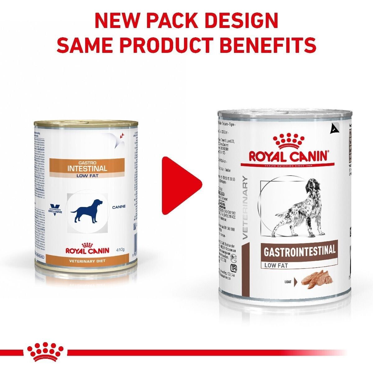 Royal Canin Gastro intestinal Low Fat Wet Dog Food (in Loaf) - 12x410g Cans