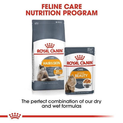 Royal Canin Hair Skin Care Adult Wet Cat Food in Gravy Pouches - 12x85g, 48x85g