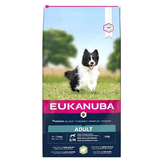 Eukanuba Small & Medium Breed Adult Dry Dog Food with Lamb & Rice - 12kg