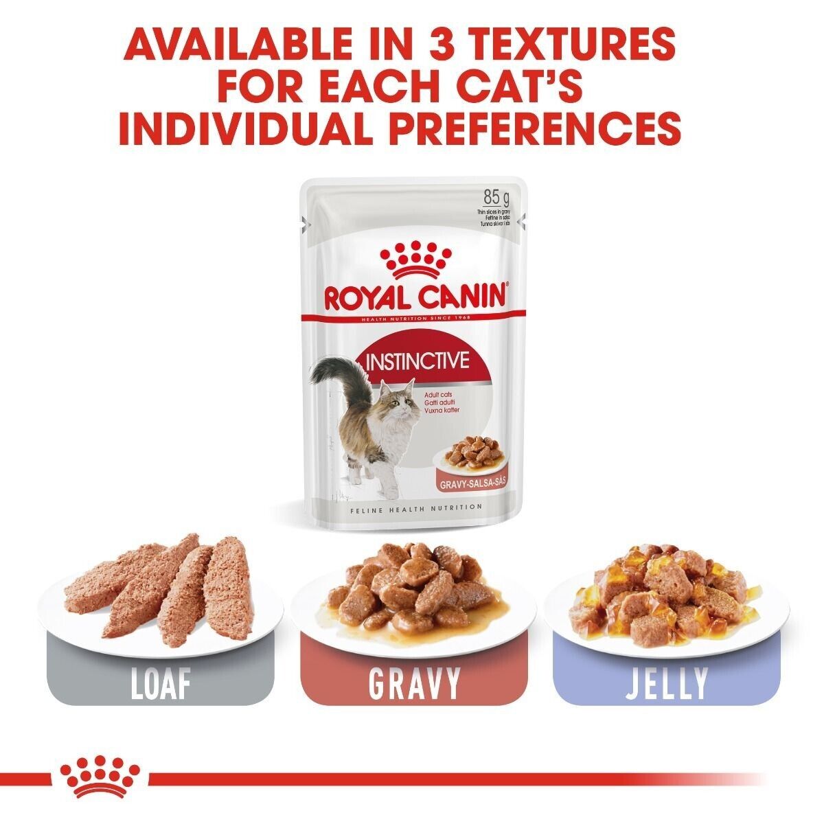 Royal Canin Instinctive Adult Wet Cat Food (in Gravy) - 12x85g Pouches