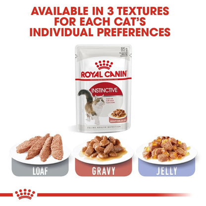Royal Canin Instinctive Adult Wet Cat Food (in Gravy) - 12x85g Pouches