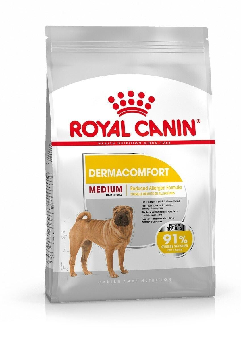 Royal Canin Medium Adult Dermacomfort Dry Dog Food - 3kg, 12kg