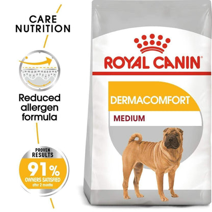 Royal Canin Medium Adult Dermacomfort Dry Dog Food - 3kg, 12kg