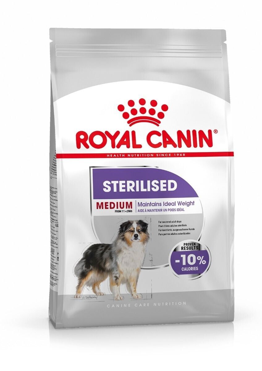 Royal Canin Medium Adult Sterilised Care Dry Dog Food - 3kg, 12kg