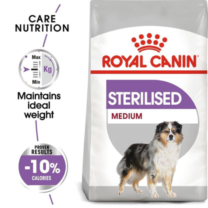 Royal Canin Medium Adult Sterilised Care Dry Dog Food - 3kg, 12kg