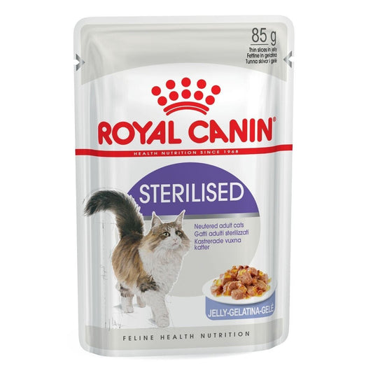 Royal Canin Sterilised Adult Wet Cat Food (in Jelly) - 12x85g, 48x85g Pouches