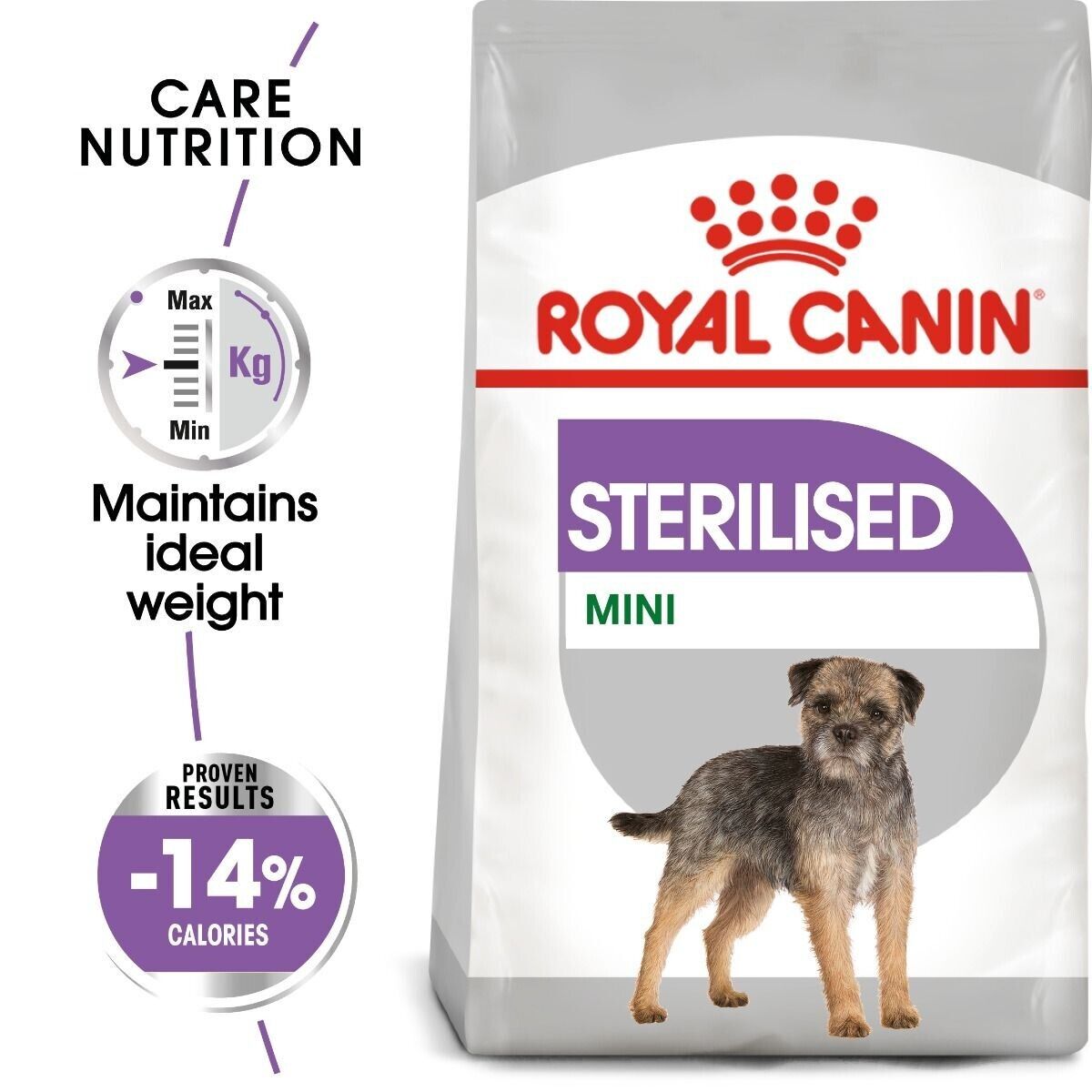 Royal Canin Sterilised Mini Adult Breed Dry Dog Food - 3kg, 8kg