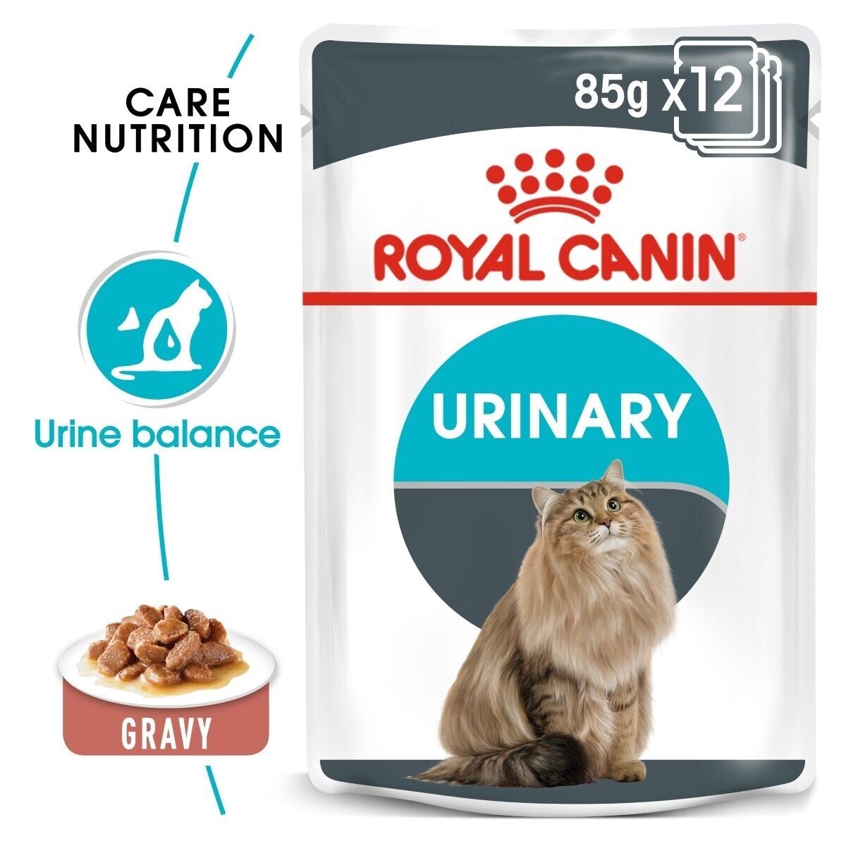 Royal Canin Urinary Care Wet Cat Food (in Gravy) Pouches - 12x85g, 48x85g