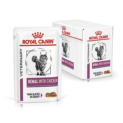 Royal Canin Veterinary Diets Renal Cat Food Pouches with Chicken, 12x85g / 48x85g