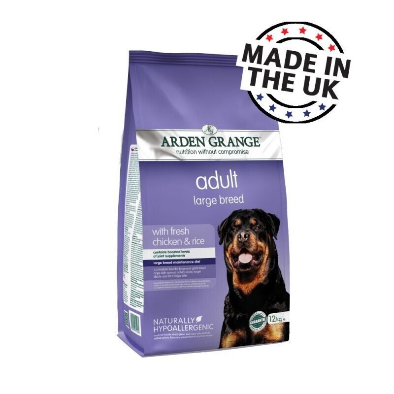 Arden Grange Adult Large Breed Dog with Chicken & Rice Dry Dog Food - 12kg