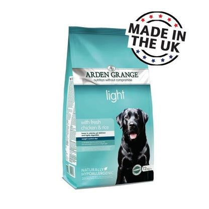 Arden Grange Light Adult Dog with Chicken & Rice Dry Dog Food - 2kg, 6kg, 12kg