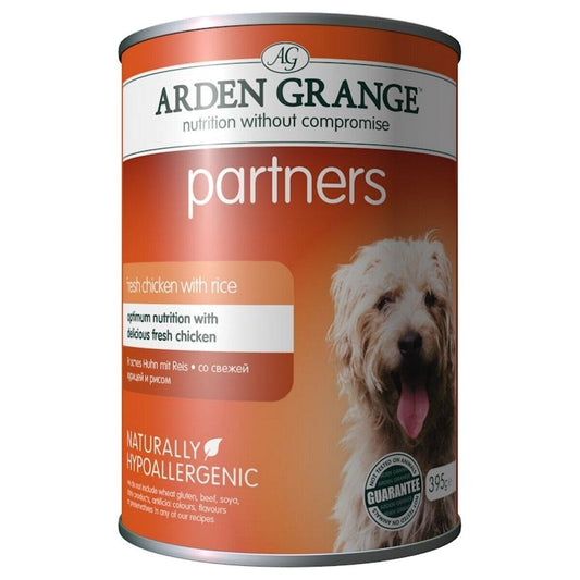 Arden Grange Partners Wet Dog Food Chicken, Rice & Vegetables Can - 6 x 395g , 12 x395g , 24x 395g