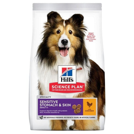 Hill's Science Plan Adult 1+ Medium Sensitive Stomach &Skin Dry Dog Food - 14kg