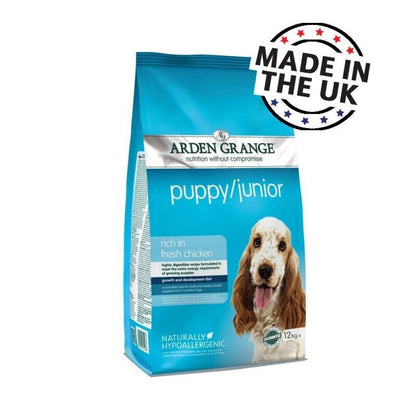 Arden Grange Puppy/Junior Dog with Chicken Dry Dog Food - 2kg, 6kg, 12kg