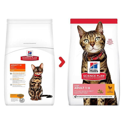 Hill's Science Plan Adult 1-6 Light Dry Cat Food Chicken - 1.5kg, 3kg, 7kg, 10kg