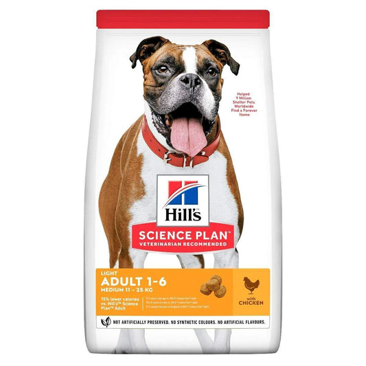 Hill's Science Plan Adult Light Medium Dry Dog Food Chicken Flavour 2.5kg , 14kg