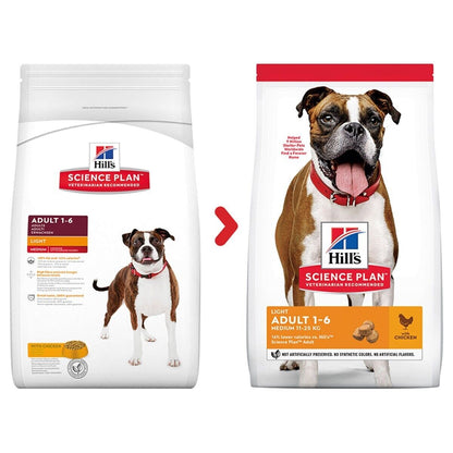 Hill's Science Plan Adult Light Medium Dry Dog Food Chicken Flavour 2.5kg , 14kg