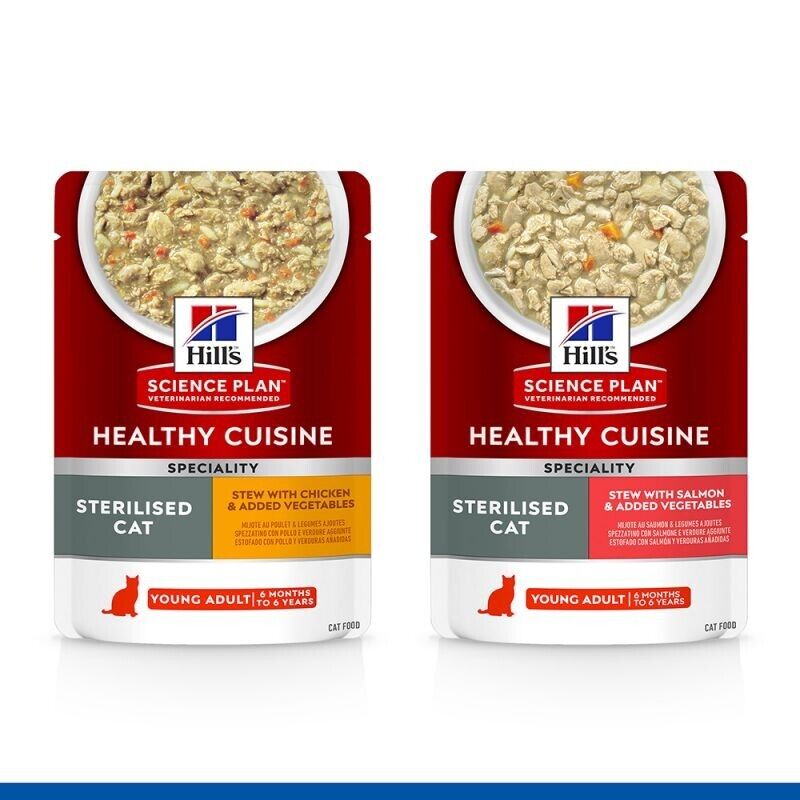 Hill's Science Plan Healthy Cuisine Chicken&Salmon Wet Adult Cat Food 12 x 80g , 24 x 80g