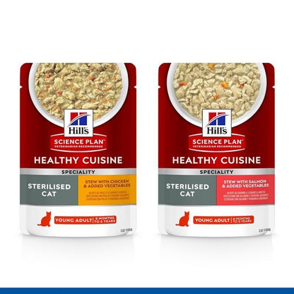 Hill's Science Plan Healthy Cuisine Chicken&Salmon Wet Adult Cat Food 12 x 80g , 24 x 80g