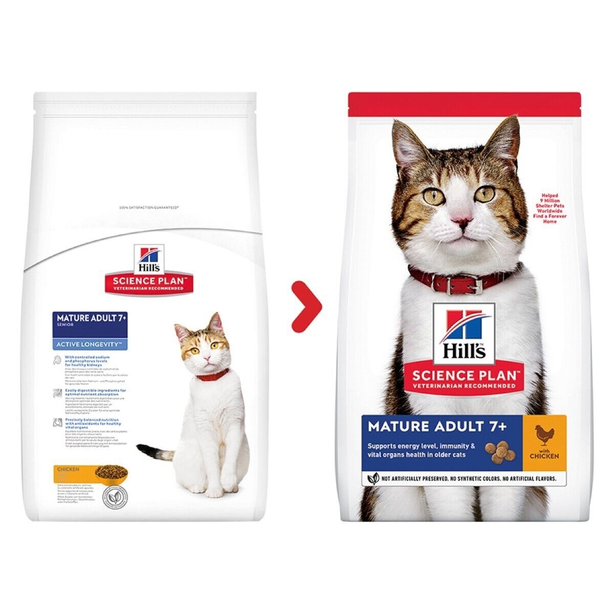 Hill's Science Plan Mature Adult 7+ Dry Cat Food Chicken - 1.5kg, 3kg, 10kg