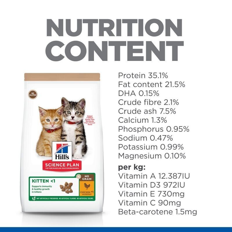 Hill's Science Plan No Grain Kitten  1 Dry Food Chicken 1.5 kg , 3 kg , 6 kg