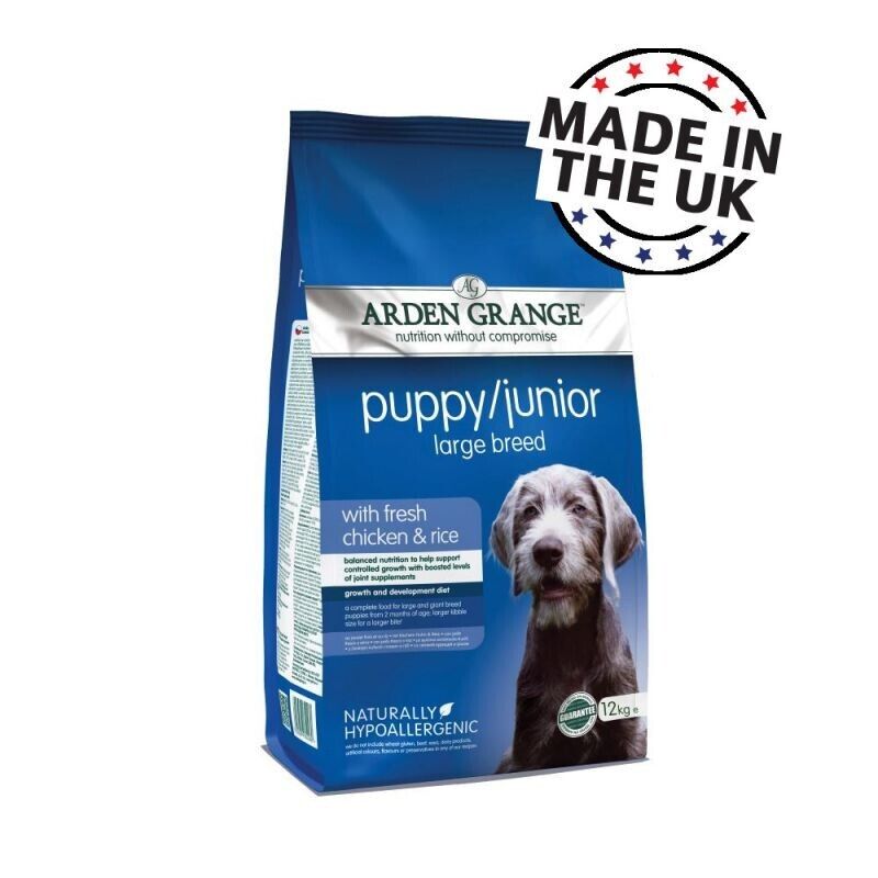 Arden Grange Puppy/Junior Large Breed Dry Dog Food Chicken & Rice 2kg, 6kg, 12kg