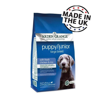 Arden Grange Puppy/Junior Large Breed Dry Dog Food Chicken & Rice 2kg, 6kg, 12kg