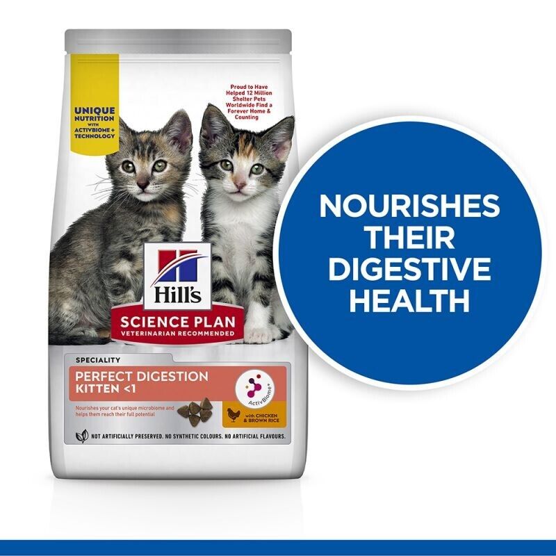 Hill's Science Plan Perfect Digestion Dry Kitten Food - Chicken & Brown Rice
