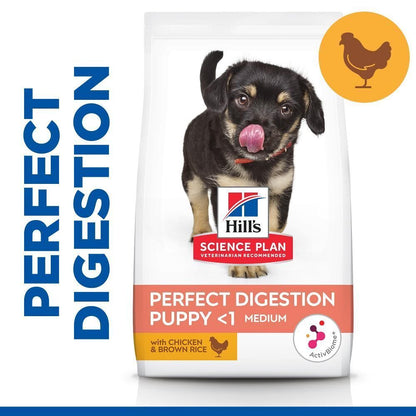 Hill's Science Plan Perfect Digestion Medium Breed Dry Puppy Food- Chicken