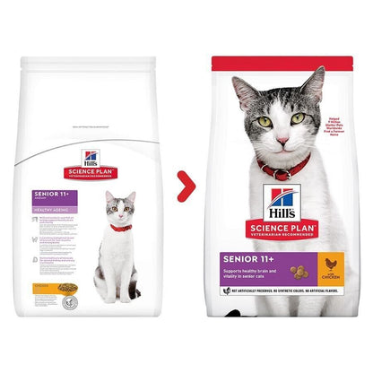 Hill's Science Plan Senior 11+ Dry Cat Food Chicken Flavour - 1.5kg, 3kg, 7kg