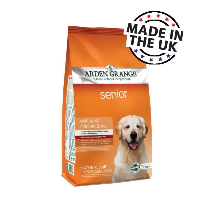 Arden Grange Senior Dog with Chicken & Rice Dry Dog Food - 2kg, 6kg, 12kg