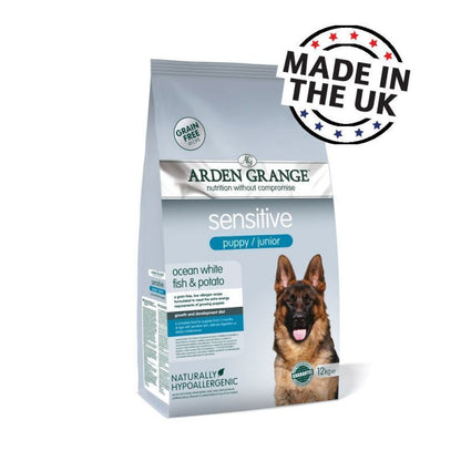 Arden Grange Sensitive Dry Food Puppy/Junior Ocean White Fish & Potato 2kg, 12kg