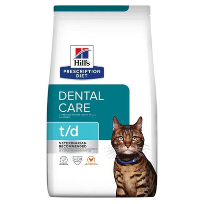 Hill's Prescription Diet T/D Feline Dental Health Dry Cat Food - 1.5kg , 3kg
