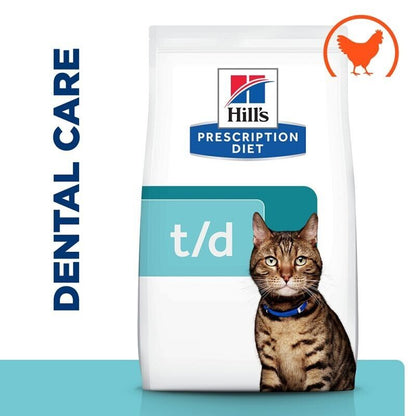 Hill's Prescription Diet T/D Feline Dental Health Dry Cat Food - 1.5kg , 3kg