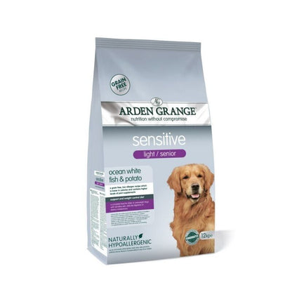 Arden Grange Sensitive Grain Free Light Senior Dry Dog Food Ocean Fish & Potato 2 kg , 12 kg