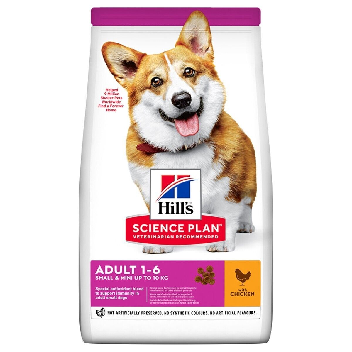 Hill's Science Plan Adult 1-6 Small & Mini Dry Dog Food Chicken 1.5Kg, 3Kg, 6Kg