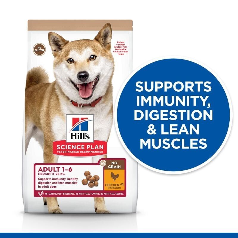 Hill’s Science Plan Adult 1-6 No Grain Medium Dog Dry Food Chicken - 2.5kg, 5kg , 14kg