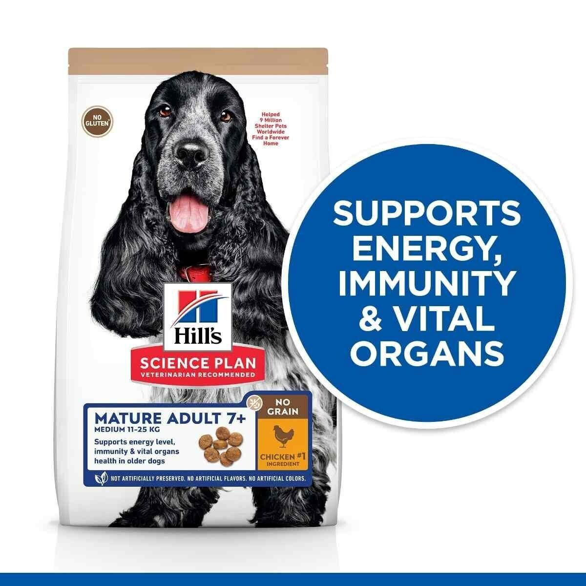 Hill’s Science Plan Mature Adult 7+ No Grain Dry Dog Food With Chicken 2.5kg , 5kg , 14kg