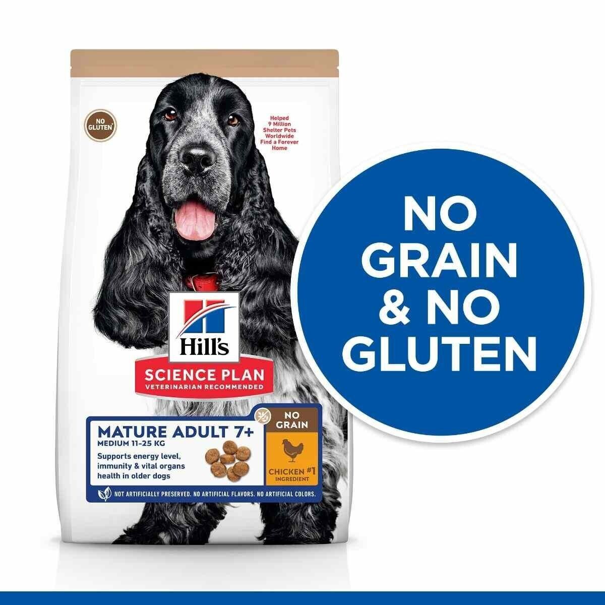 Hill’s Science Plan Mature Adult 7+ No Grain Dry Dog Food With Chicken 2.5kg , 5kg , 14kg