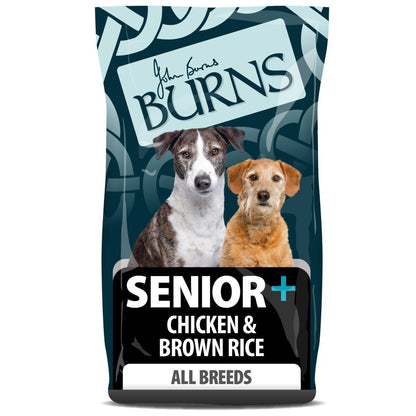 Burns Dry Dog Food Senior All Breeds Dog Food Chicken and Brown Rice - 2kg, 12kg