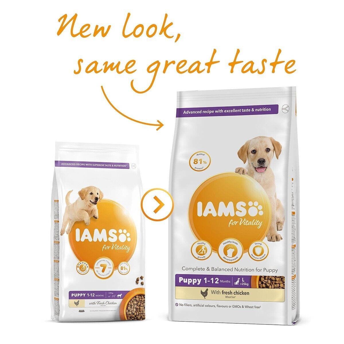 IAMS for Vitality Puppy & Junior Large Dog Dry Food with Fresh Chicken 12kg