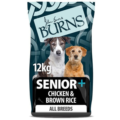 Burns Dry Dog Food Senior All Breeds Dog Food Chicken and Brown Rice - 2kg, 12kg