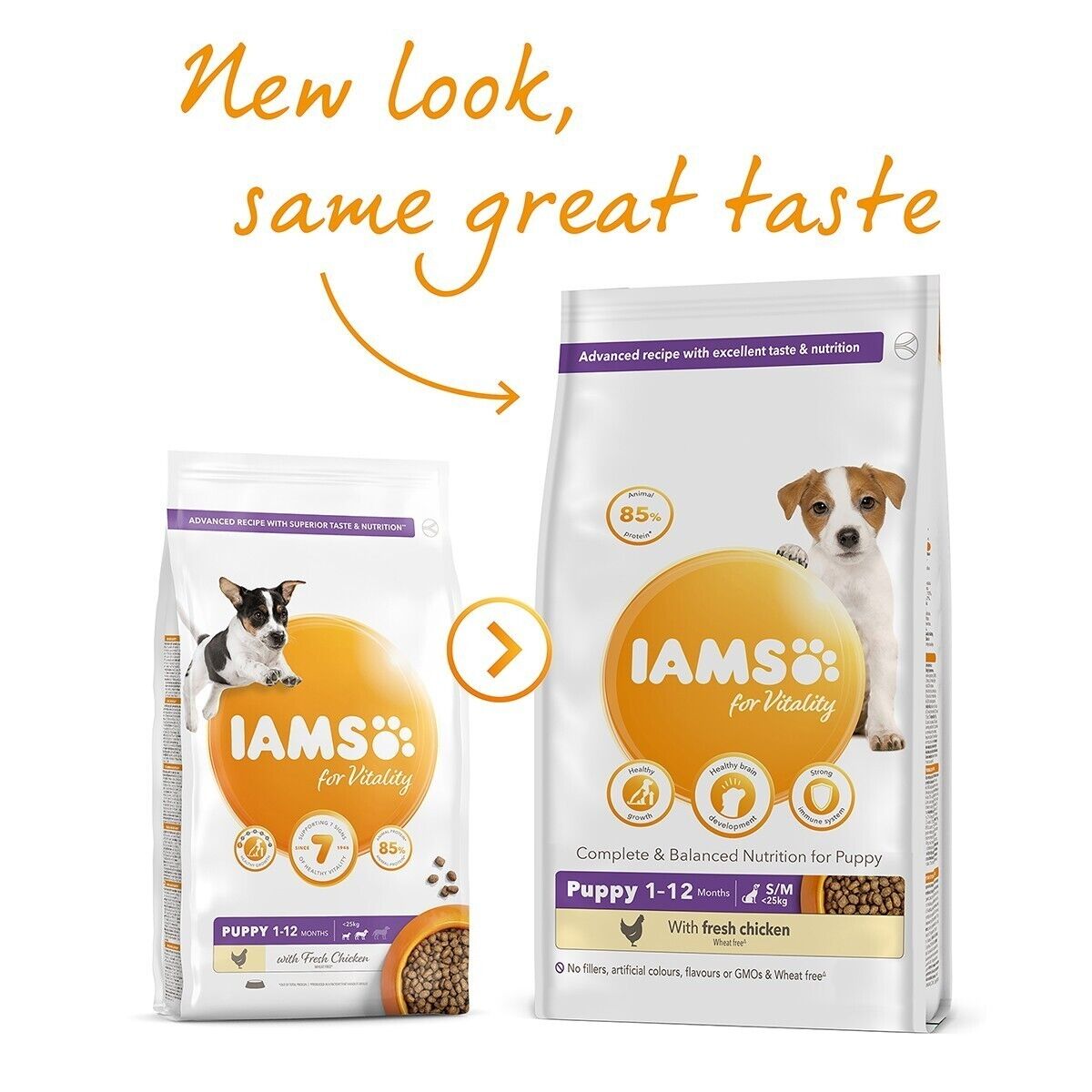 IAMS for Vitality Puppy & Junior Small & Medium Dry Dog Food Chicken - 3kg, 12kg