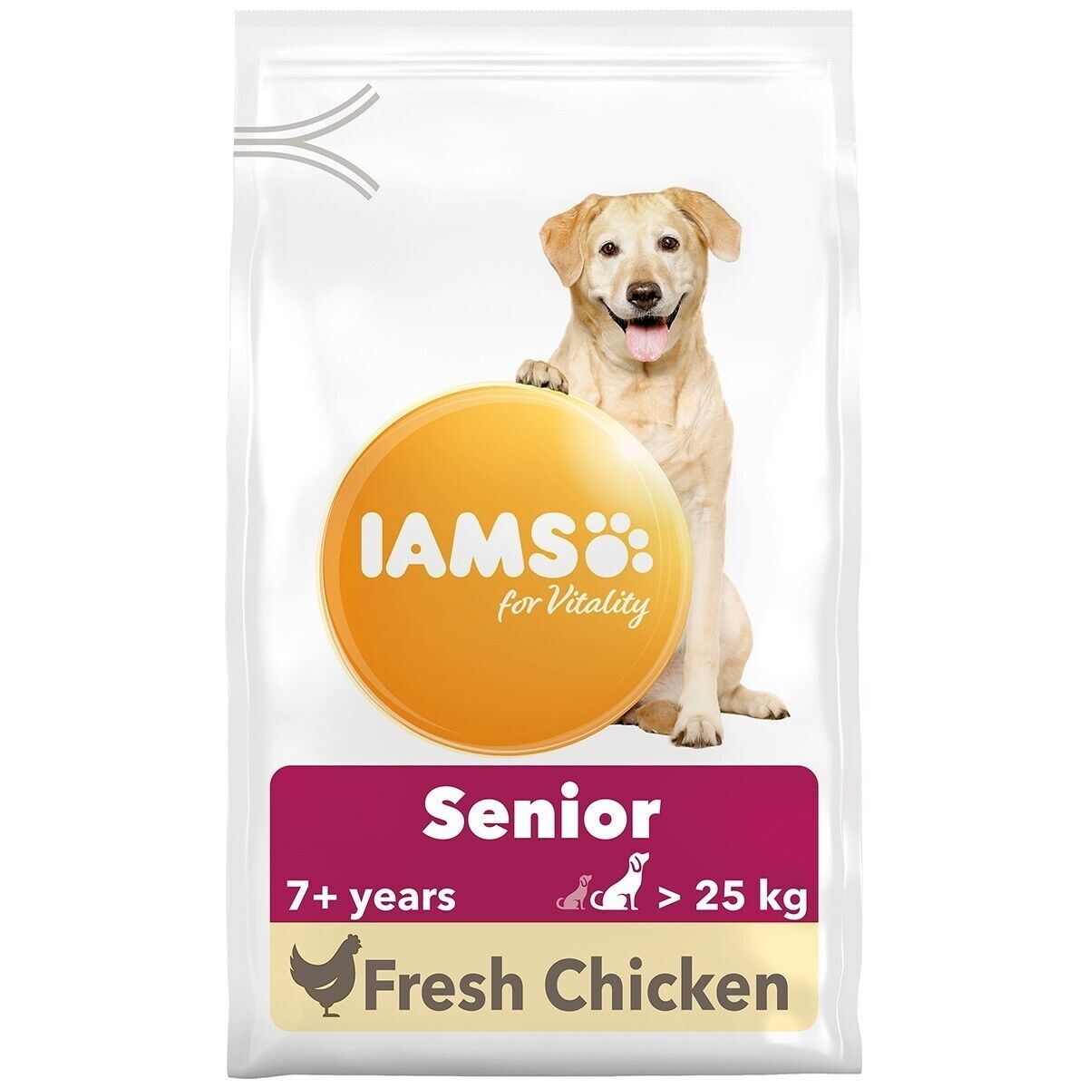 IAMS for Vitality Senior & Mature Large Dog Dry Food with Fresh Chicken - 12kg