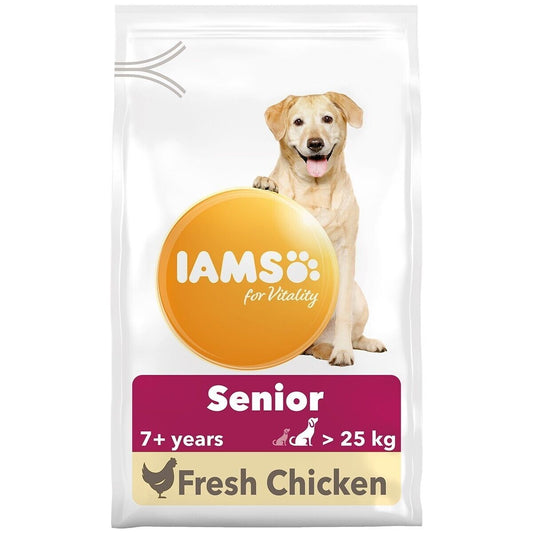 IAMS for Vitality Senior & Mature Large Dog Dry Food with Fresh Chicken - 12kg