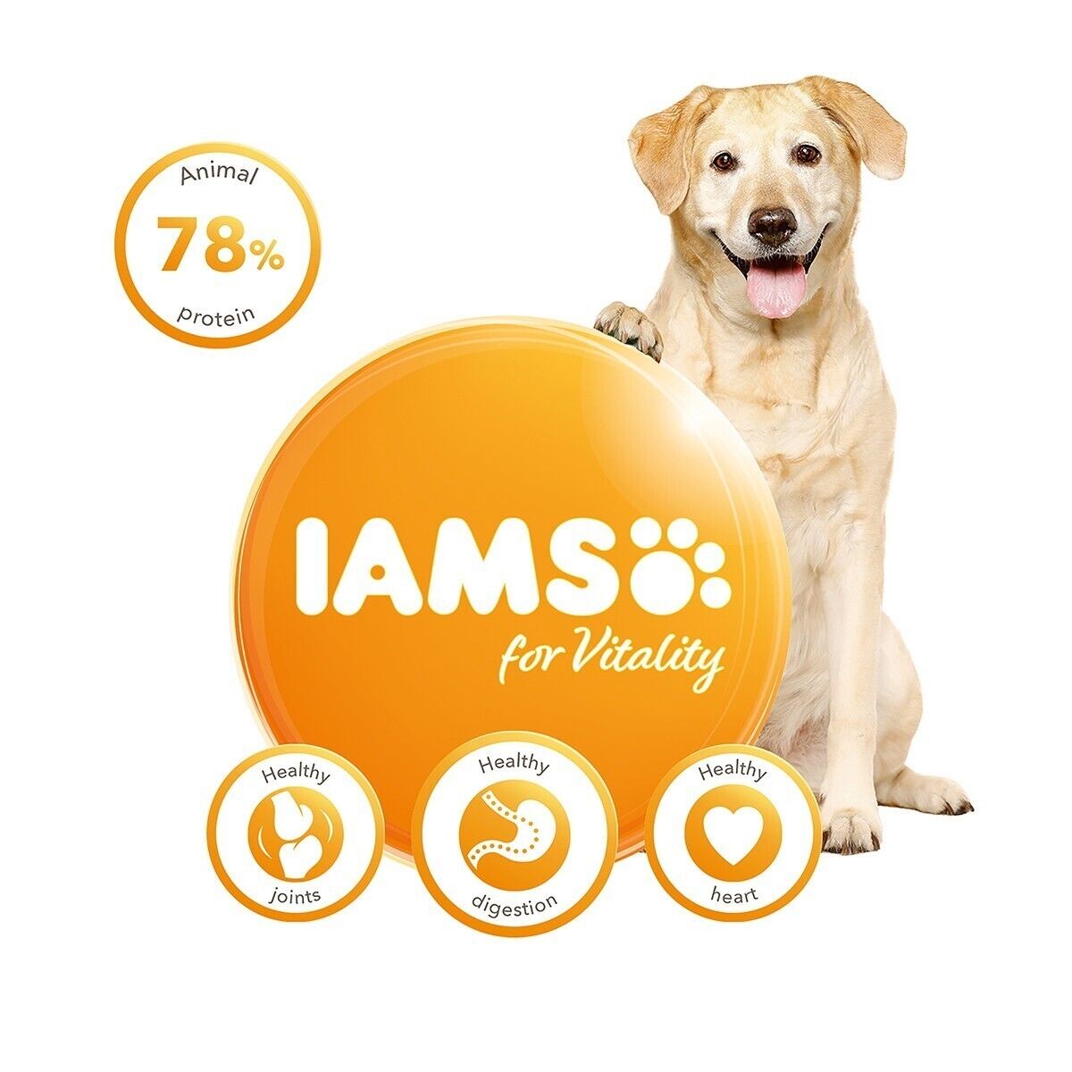 IAMS for Vitality Senior & Mature Large Dog Dry Food with Fresh Chicken - 12kg