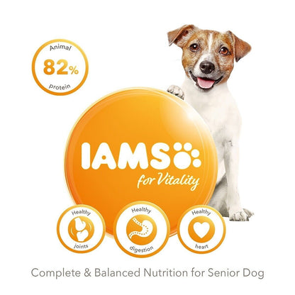 IAMS for Vitality Senior Small & Medium Dog Dry Food Fresh Chicken - 3kg, 12kg